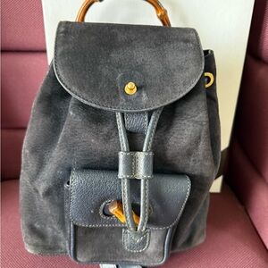 Gucci Black Backpack with Bamboo Handle xs